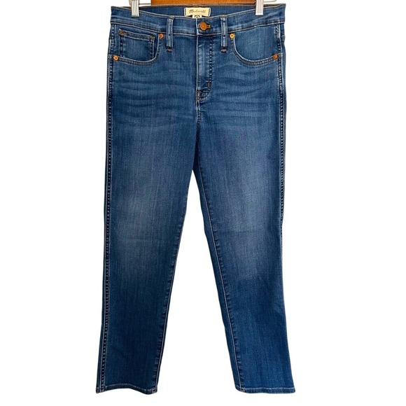 Madewell stovepipe midrise stretch ankle crop jeans women's 28 - Picture 1 of 8
